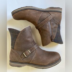 L. L. Bean Park Ridge Brown Boots Size 9 Side Zipper Buckle Strap